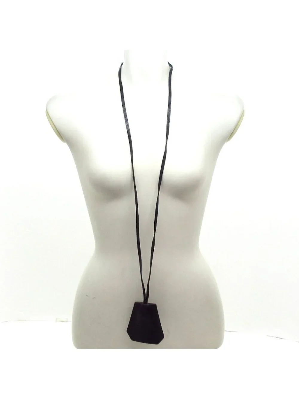 Hermes Necklace Clochette Leather Black
